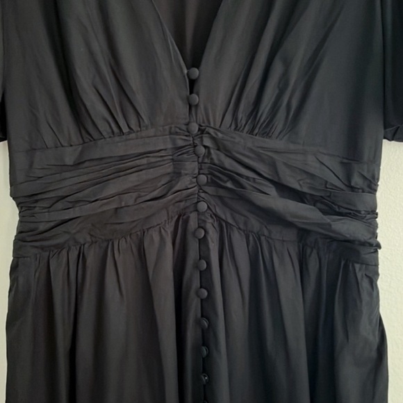 NWOT Anthropologie Katerina Button-Front Midi Dress Black - Picture 8 of 8